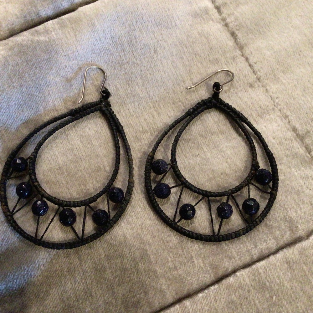 Macrame beaded earrings